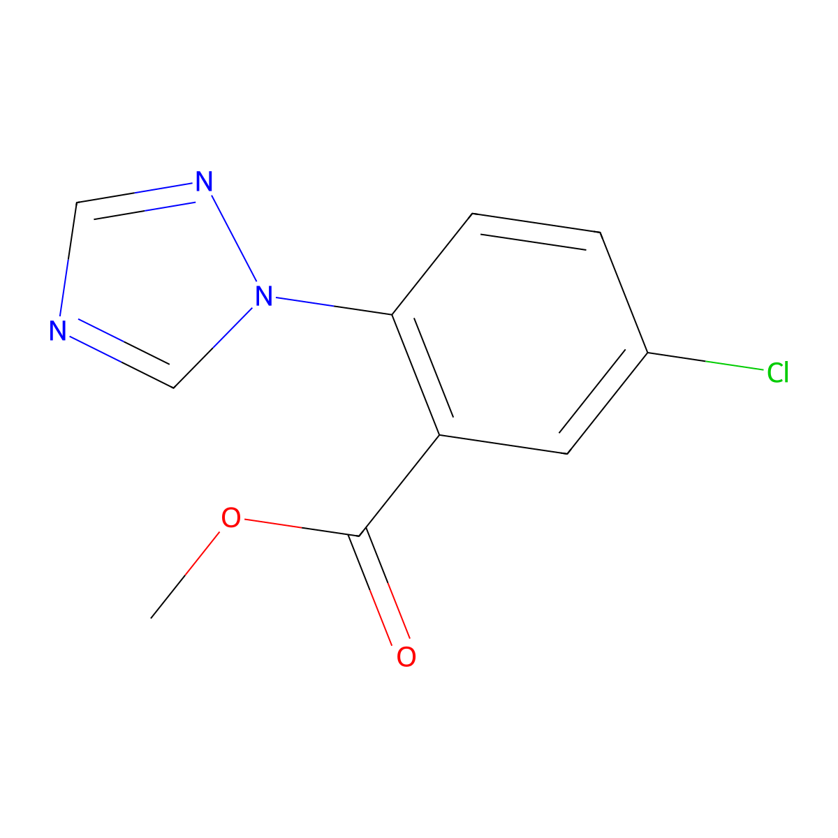 methyl 5-chloro-2-(1H-1,2,4-triazol-1-yl)benzoate molecular structure, CAS 1420837-38-2