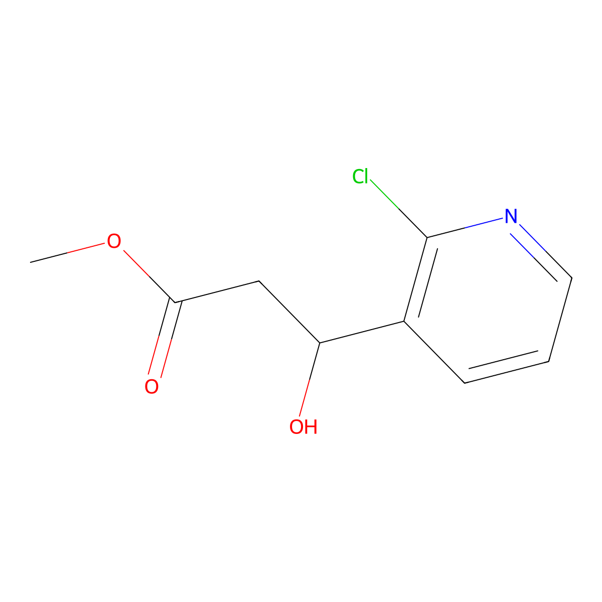 Methyl 3-(2-chloropyridin-3-yl)-3-hydroxypropanoate molecular structure, CAS 1420838-23-8