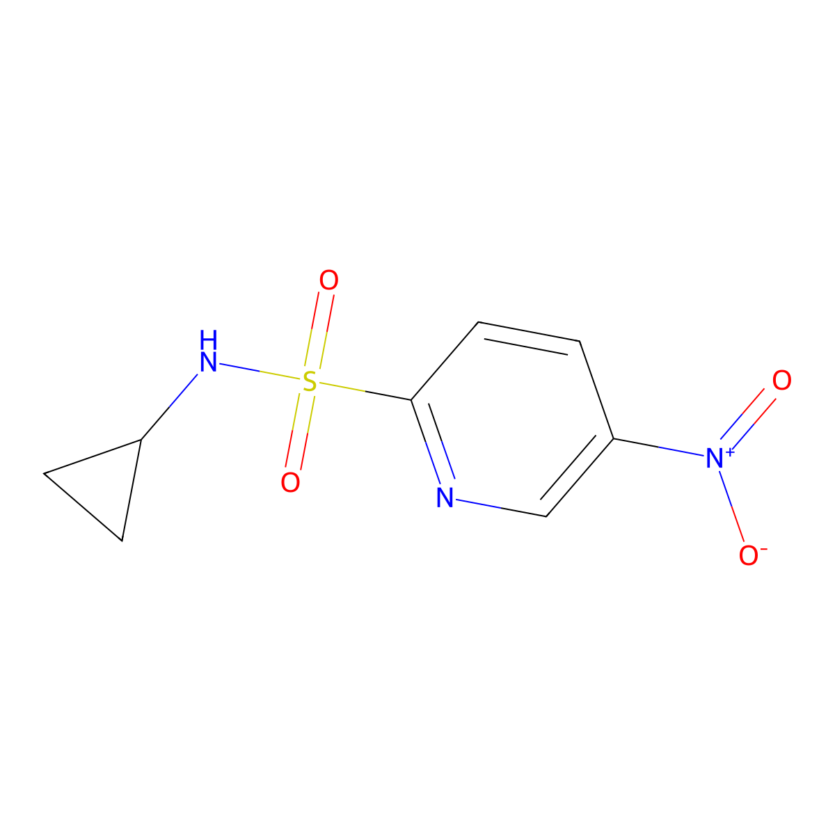 N-cyclopropyl-5-nitropyridine-2-sulfonamide molecular structure, CAS 1420838-72-7