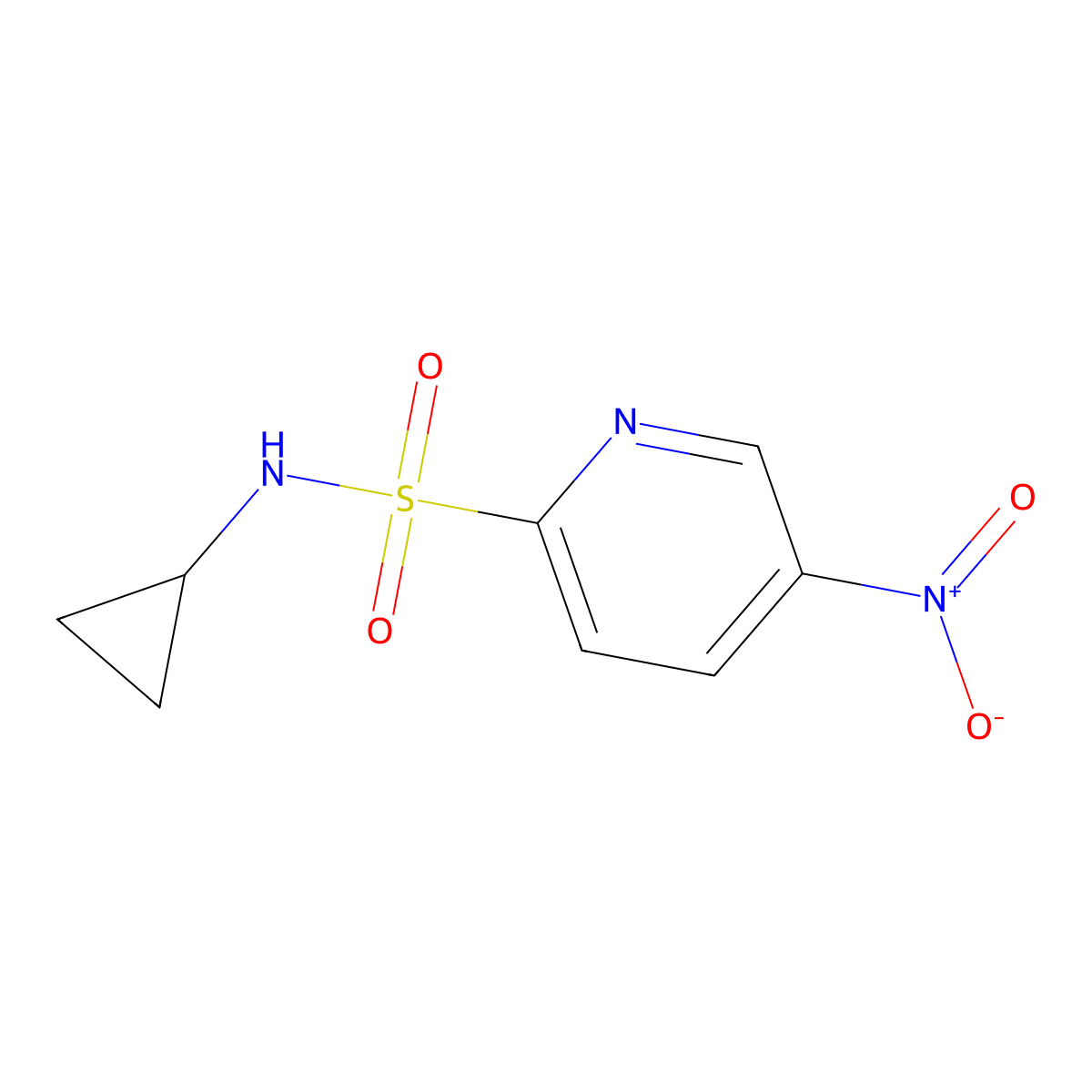 N-cyclopropyl-5-nitropyridine-2-sulfonamide molecular structure, CAS 1420838-72-7