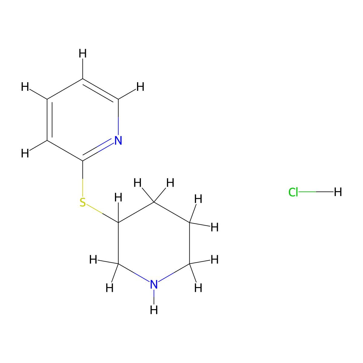 2-(Piperidin-3-ylthio)pyridine hydrochloride molecular structure, CAS 1420839-37-7