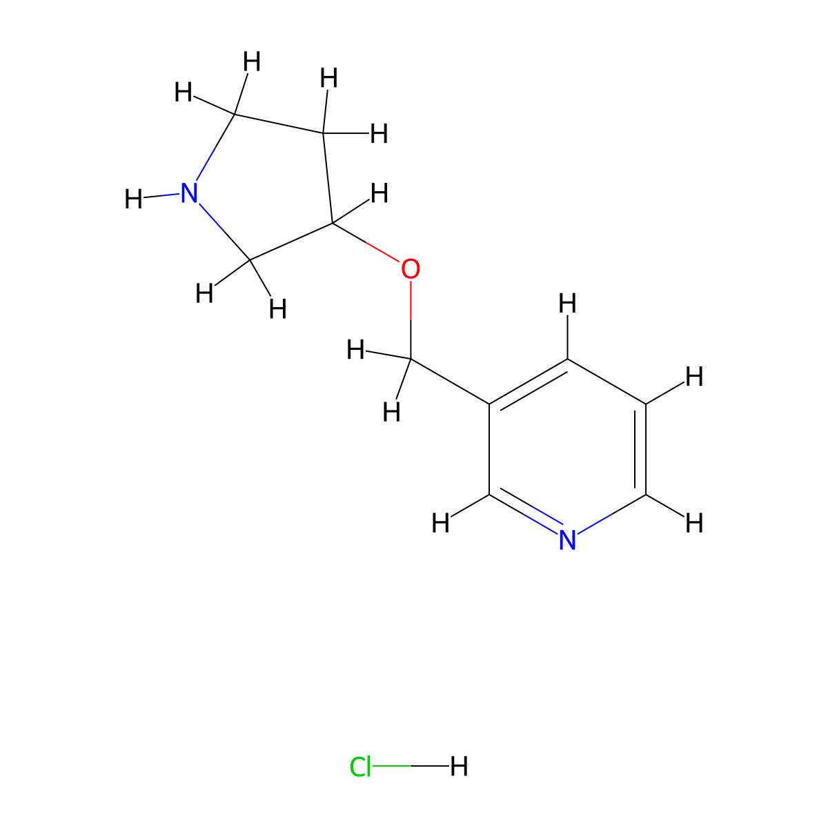 3-((Pyrrolidin-3-yloxy)methyl)pyridine hydrochloride molecular structure, CAS 1420840-49-8