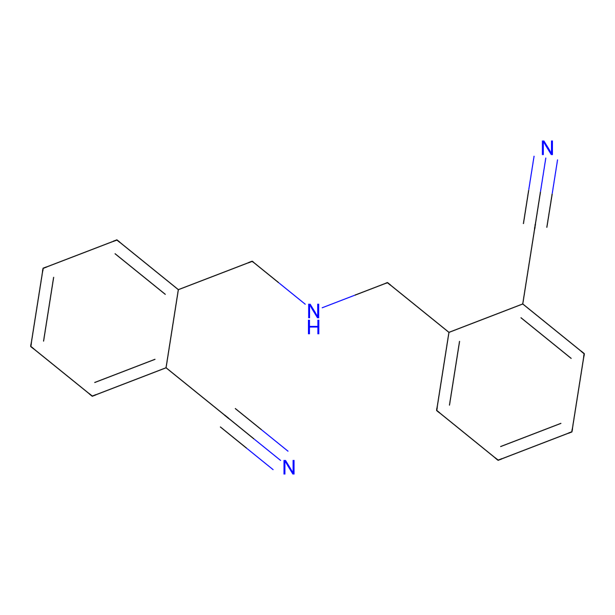2,2'-(Azanediylbis(methylene))dibenzonitrile molecular structure, CAS 1420840-97-6