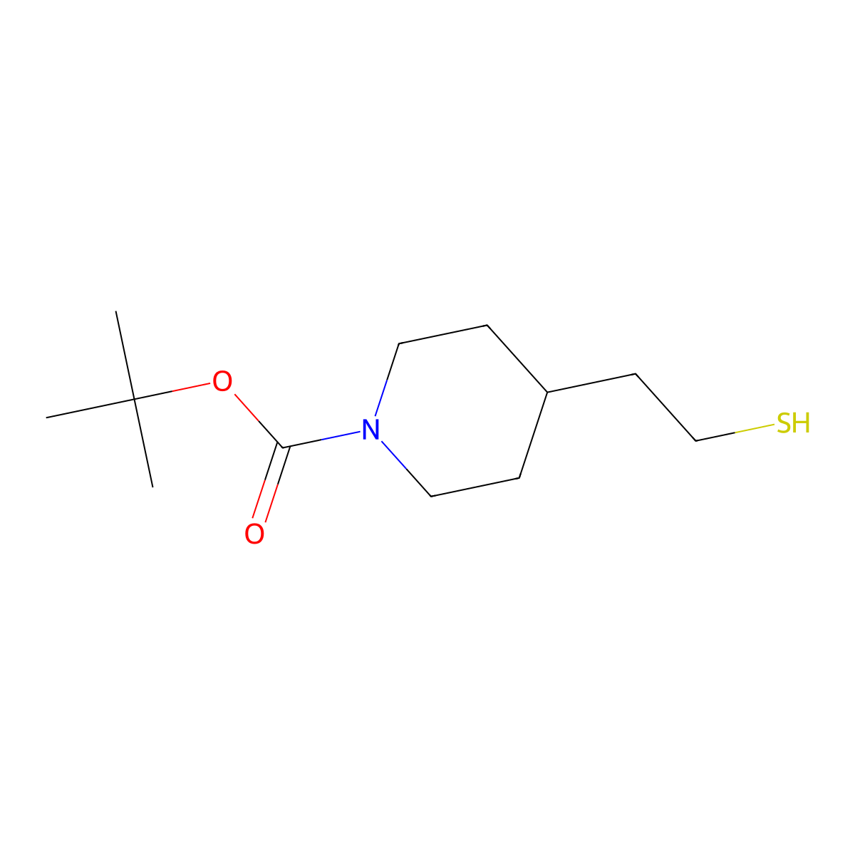 tert-Butyl 4-(2-mercaptoethyl)piperidine-1-carboxylate molecular structure, CAS 1420841-79-7