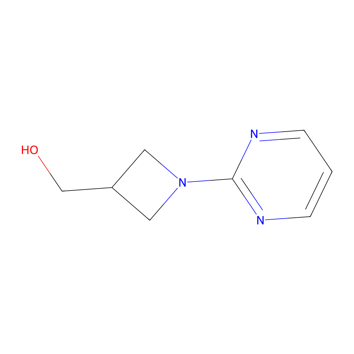 (1-(Pyrimidin-2-yl)azetidin-3-yl)methanol molecular structure, CAS 1420843-68-0