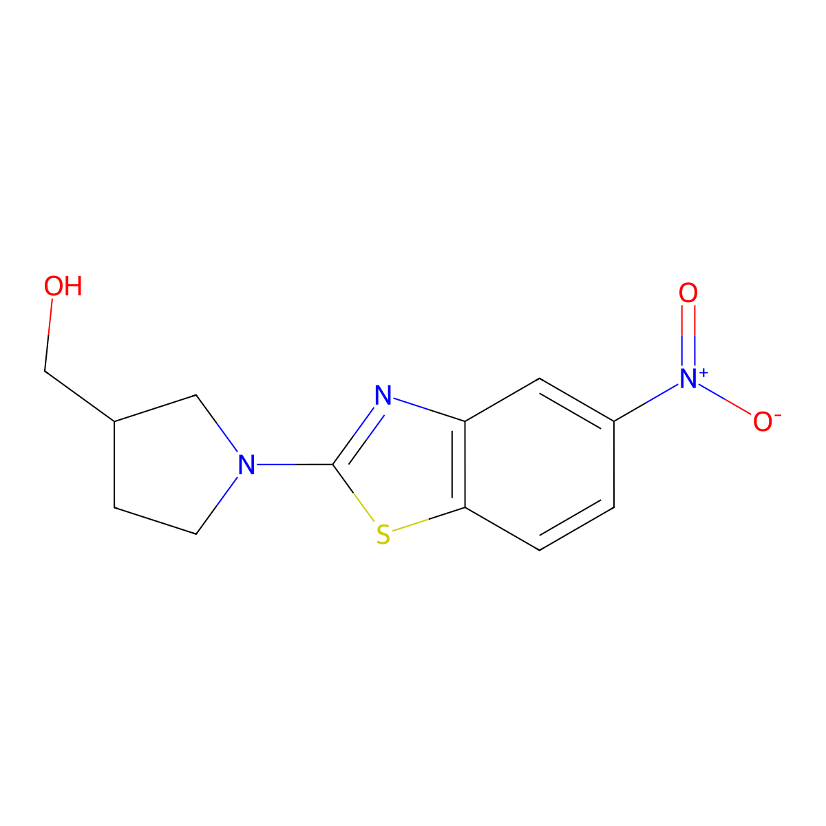 (1-(5-Nitrobenzo[d]thiazol-2-yl)pyrrolidin-3-yl)methanol molecular structure, CAS 1420843-73-7