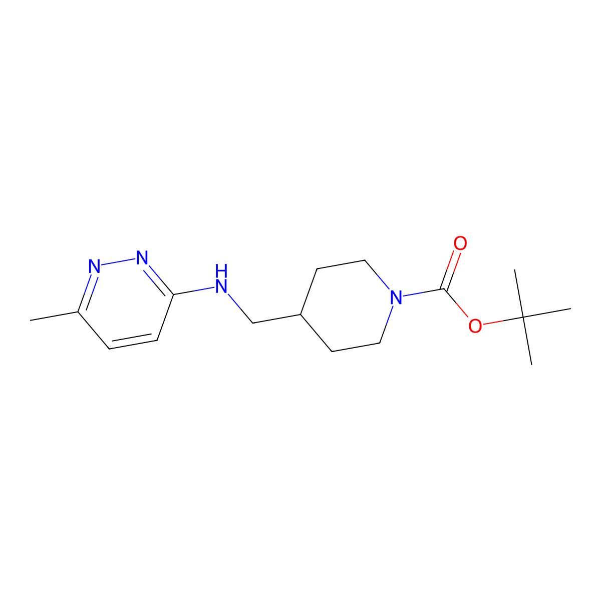 tert-Butyl 4-(((6-methylpyridazin-3-yl)amino)methyl)piperidine-1-carboxylate molecular structure, CAS 1420844-34-3