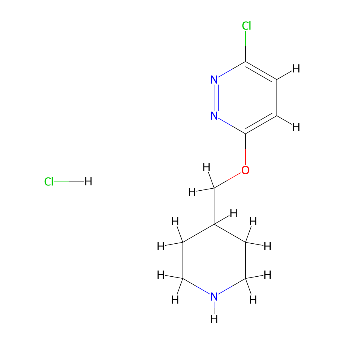 3-Chloro-6-(piperidin-4-ylmethoxy)pyridazine hydrochloride molecular structure, CAS 1420845-30-2
