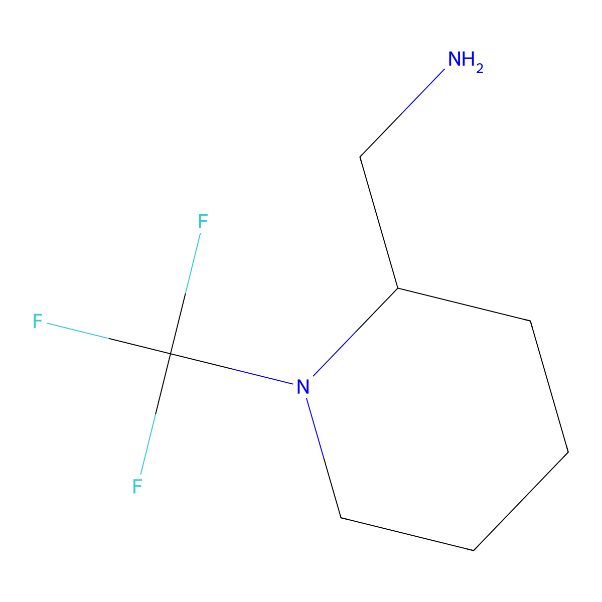 (1-(Trifluoromethyl)piperidin-2-yl)methanamine molecular structure, CAS 1420845-46-0