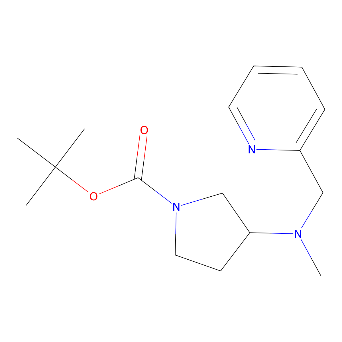 tert-Butyl 3-(methyl(pyridin-2-ylmethyl)amino)pyrrolidine-1-carboxylate molecular structure, CAS 1420846-50-9