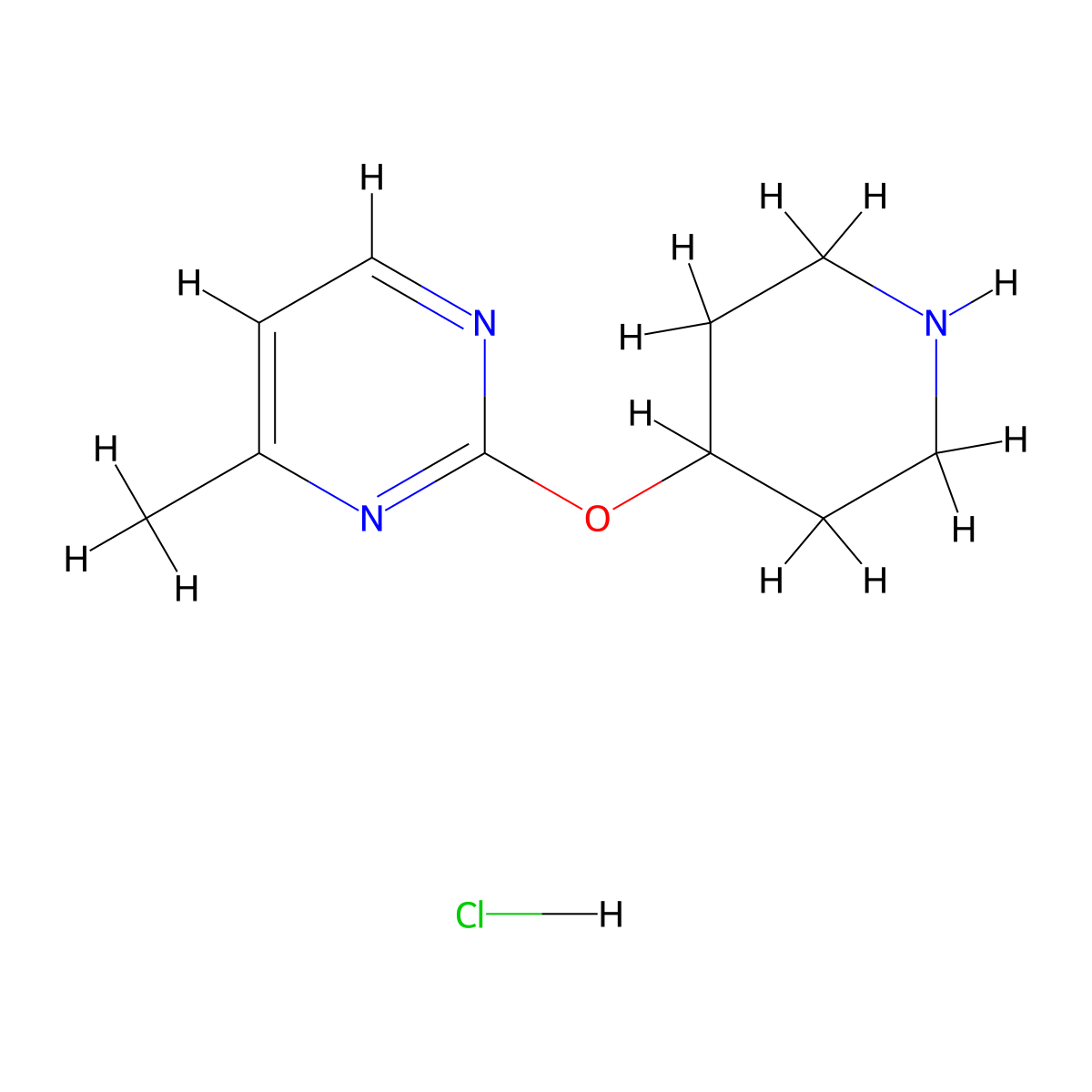 4-Methyl-2-(piperidin-4-yloxy)pyrimidine hydrochloride molecular structure, CAS 1420847-89-7