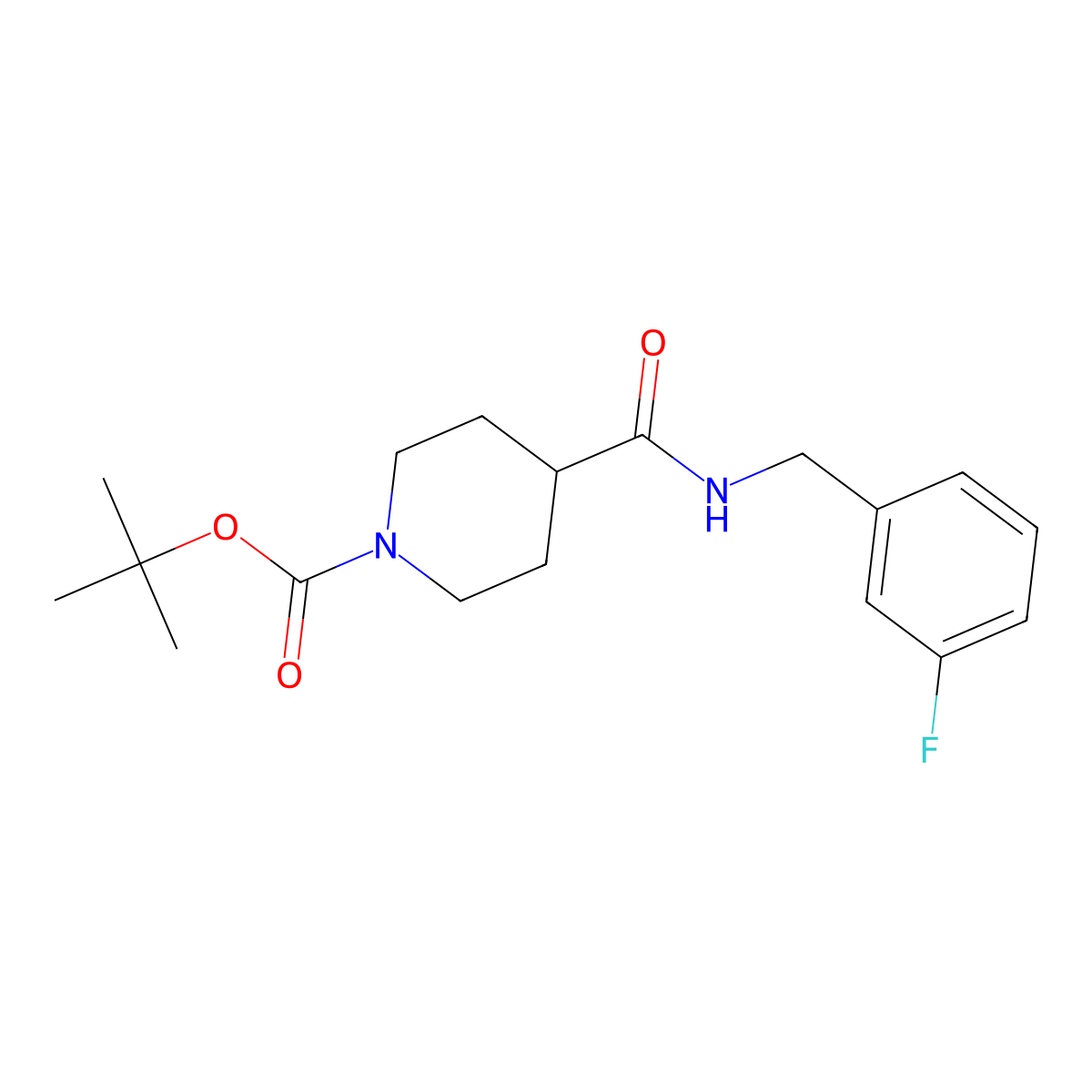 tert-Butyl 4-((3-fluorobenzyl)carbamoyl)piperidine-1-carboxylate molecular structure, CAS 1420848-31-2