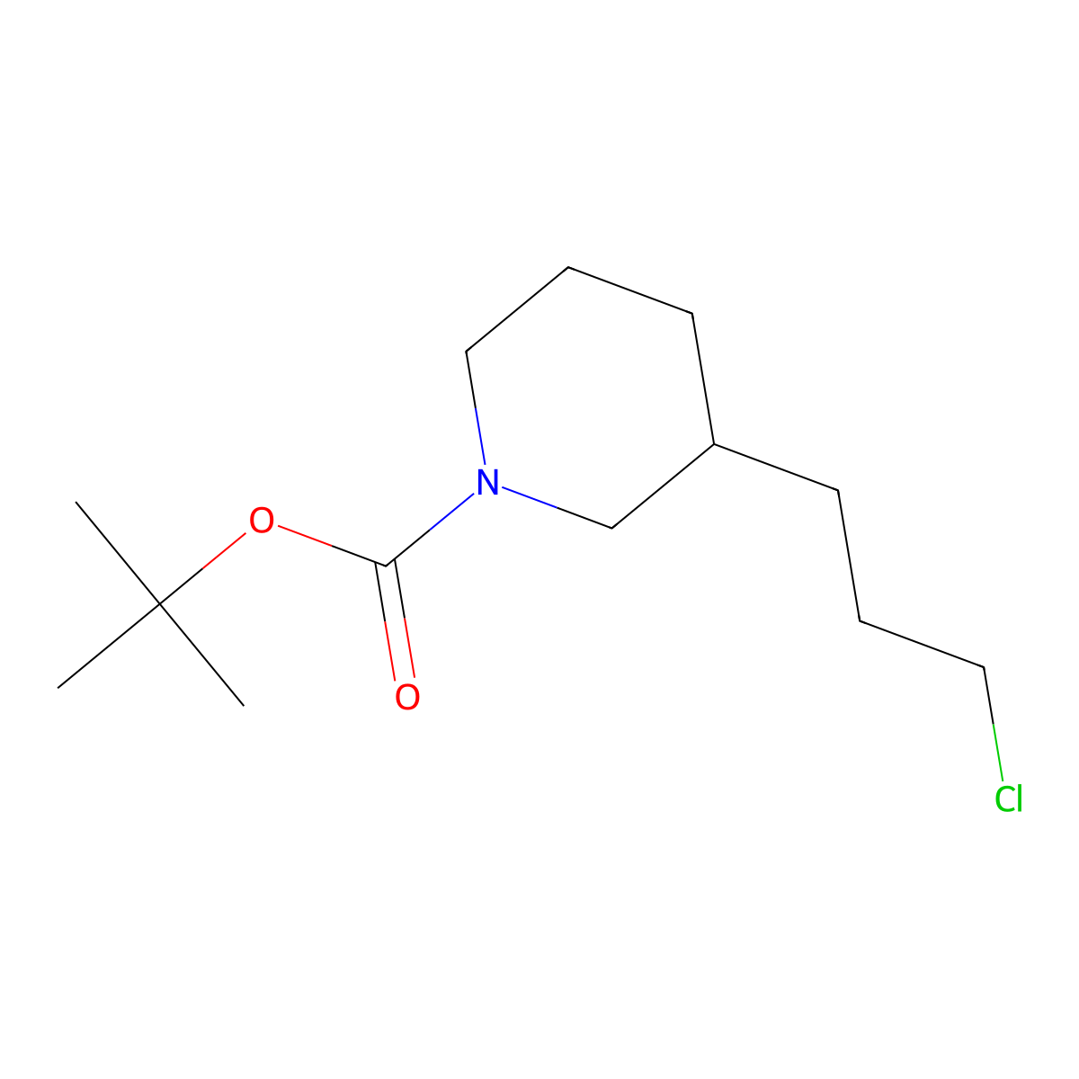 tert-Butyl 3-(3-chloropropyl)piperidine-1-carboxylate molecular structure, CAS 1420848-37-8