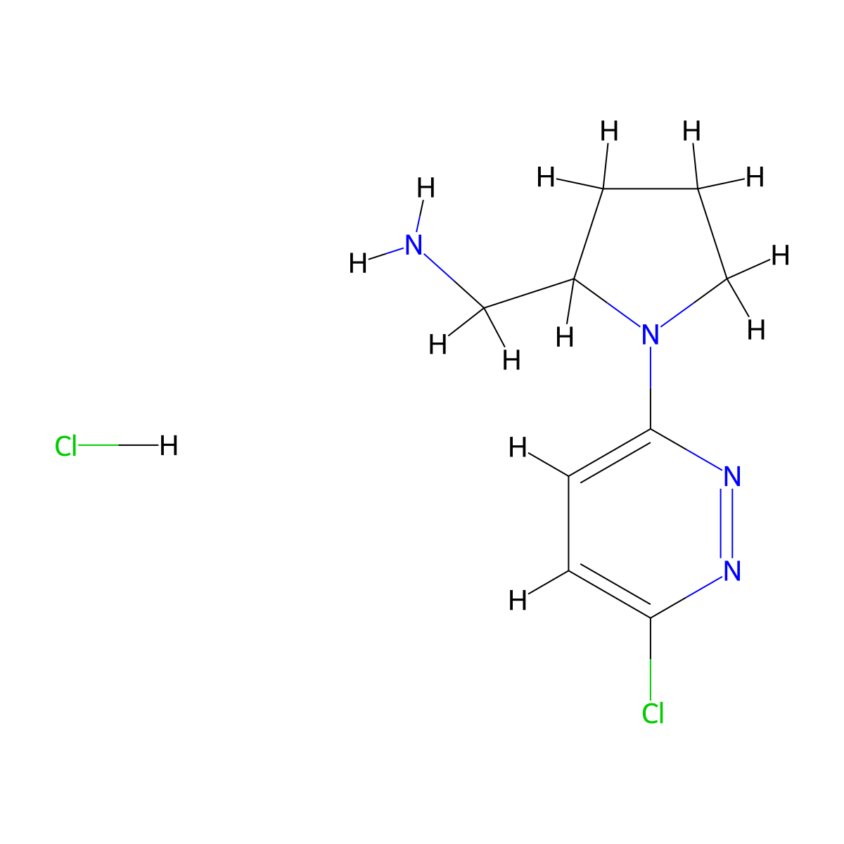 (1-(6-Chloropyridazin-3-yl)pyrrolidin-2-yl)methanamine hydrochloride molecular structure, CAS 1420853-48-0
