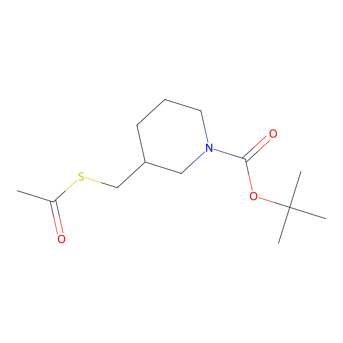 tert-Butyl 3-((acetylthio)methyl)piperidine-1-carboxylate molecular structure, CAS 1420853-71-9