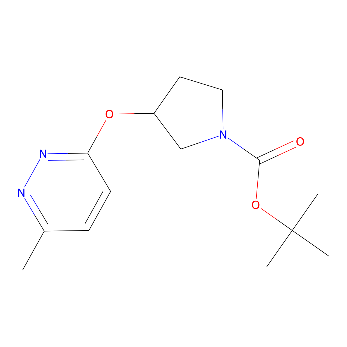tert-Butyl 3-((6-methylpyridazin-3-yl)oxy)pyrrolidine-1-carboxylate molecular structure, CAS 1420853-94-6