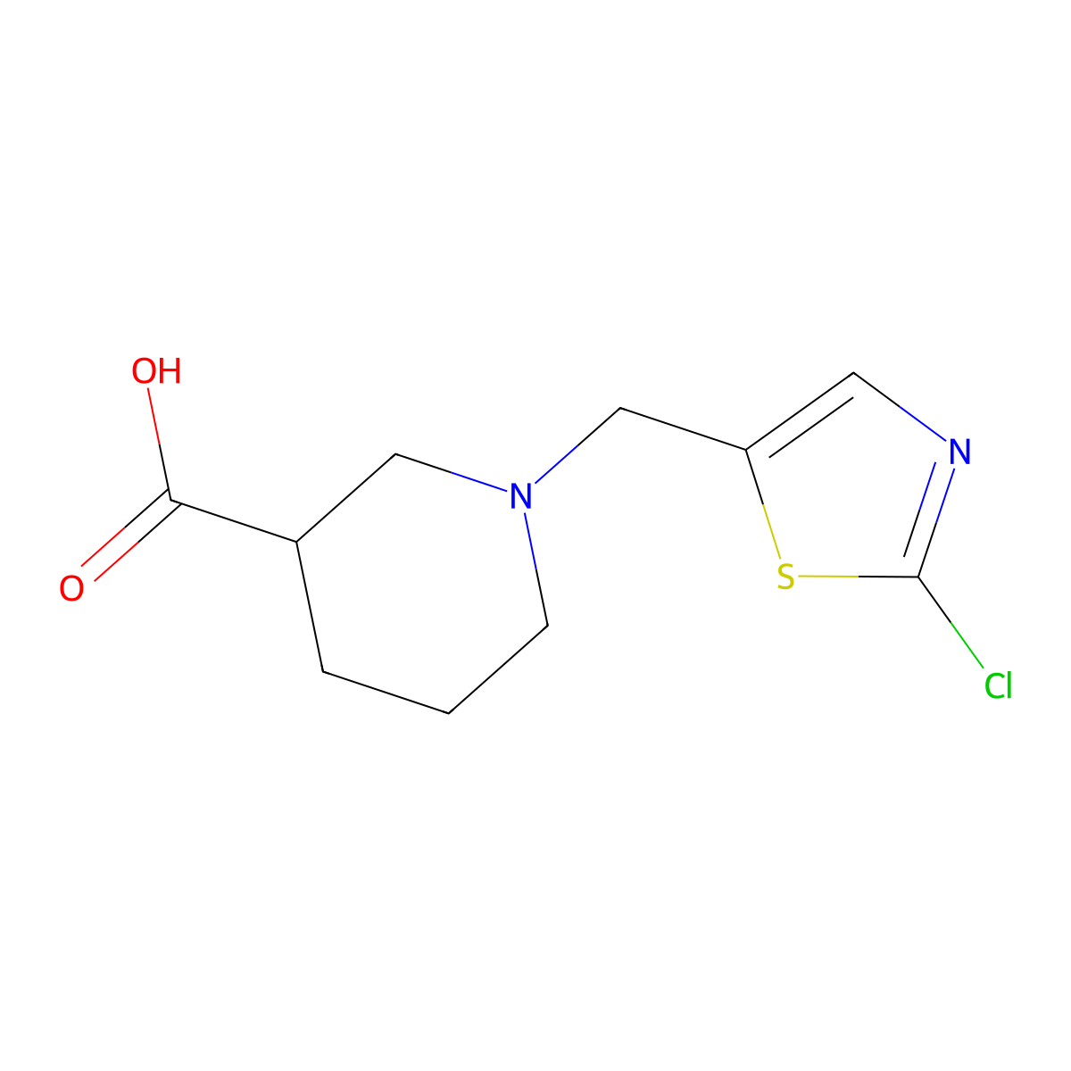 1-((2-Chlorothiazol-5-yl)methyl)piperidine-3-carboxylic acid molecular structure, CAS 1420854-27-8