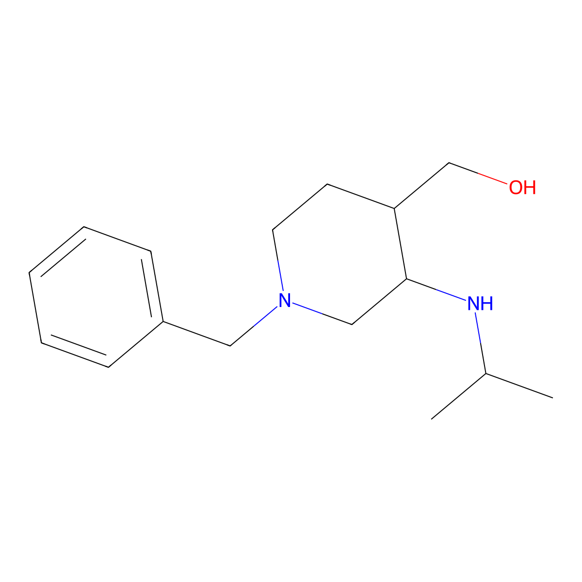 (1-Benzyl-3-(isopropylamino)piperidin-4-yl)methanol molecular structure, CAS 1420856-27-4