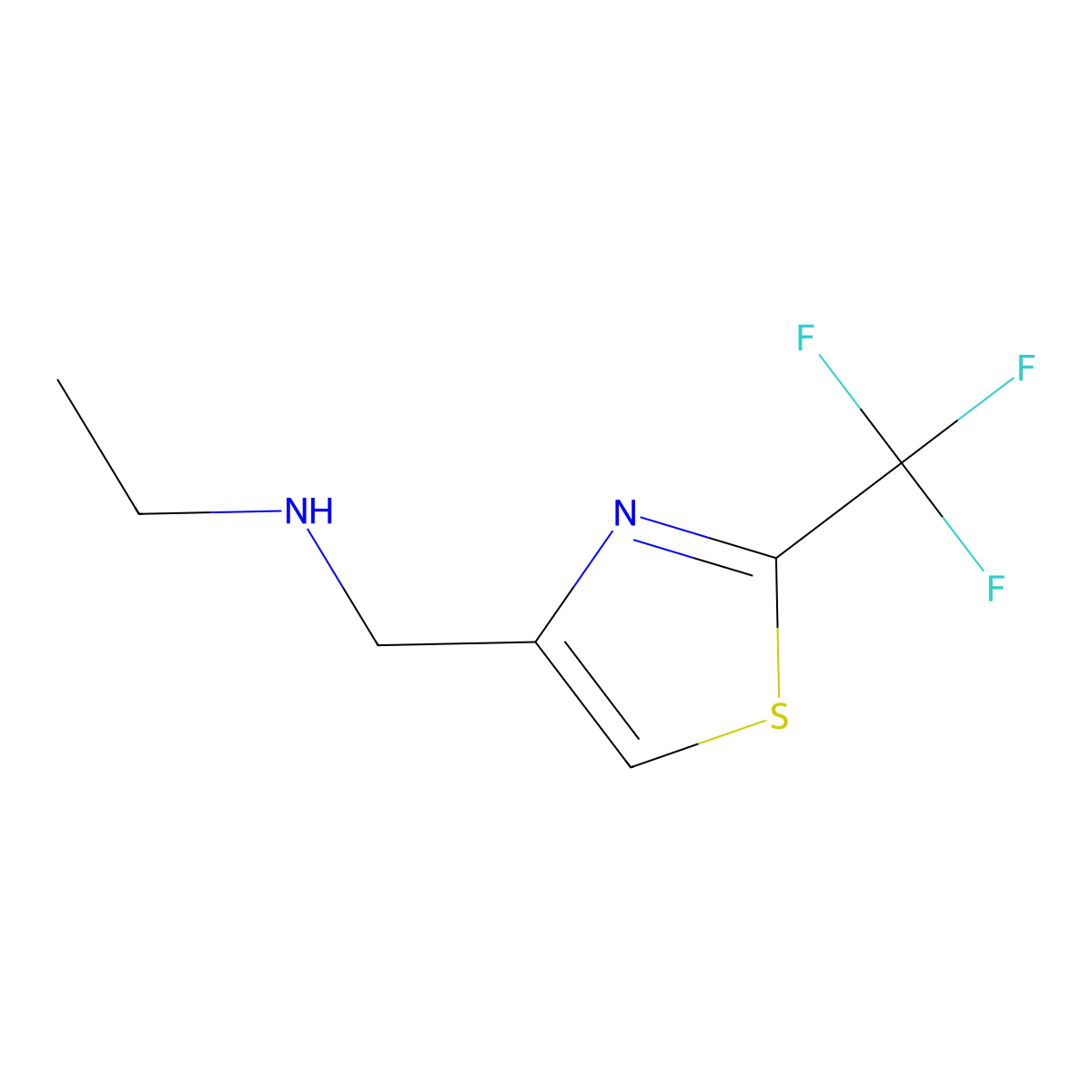 N-((2-(trifluoromethyl)thiazol-4-yl)methyl)ethanamine molecular structure, CAS 1420856-96-7