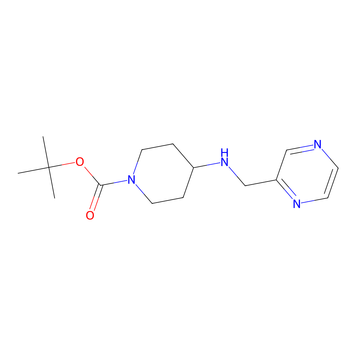 tert-Butyl 4-((pyrazin-2-ylmethyl)amino)piperidine-1-carboxylate molecular structure, CAS 1420858-45-2