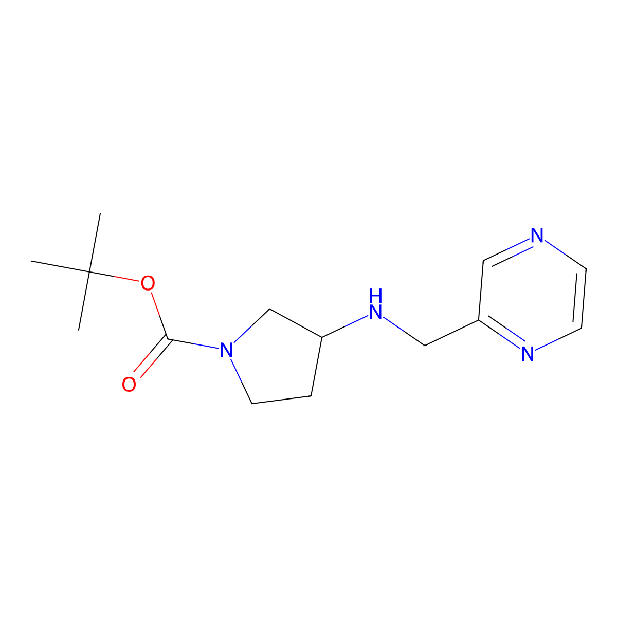 tert-Butyl 3-((pyrazin-2-ylmethyl)amino)pyrrolidine-1-carboxylate molecular structure, CAS 1420858-52-1