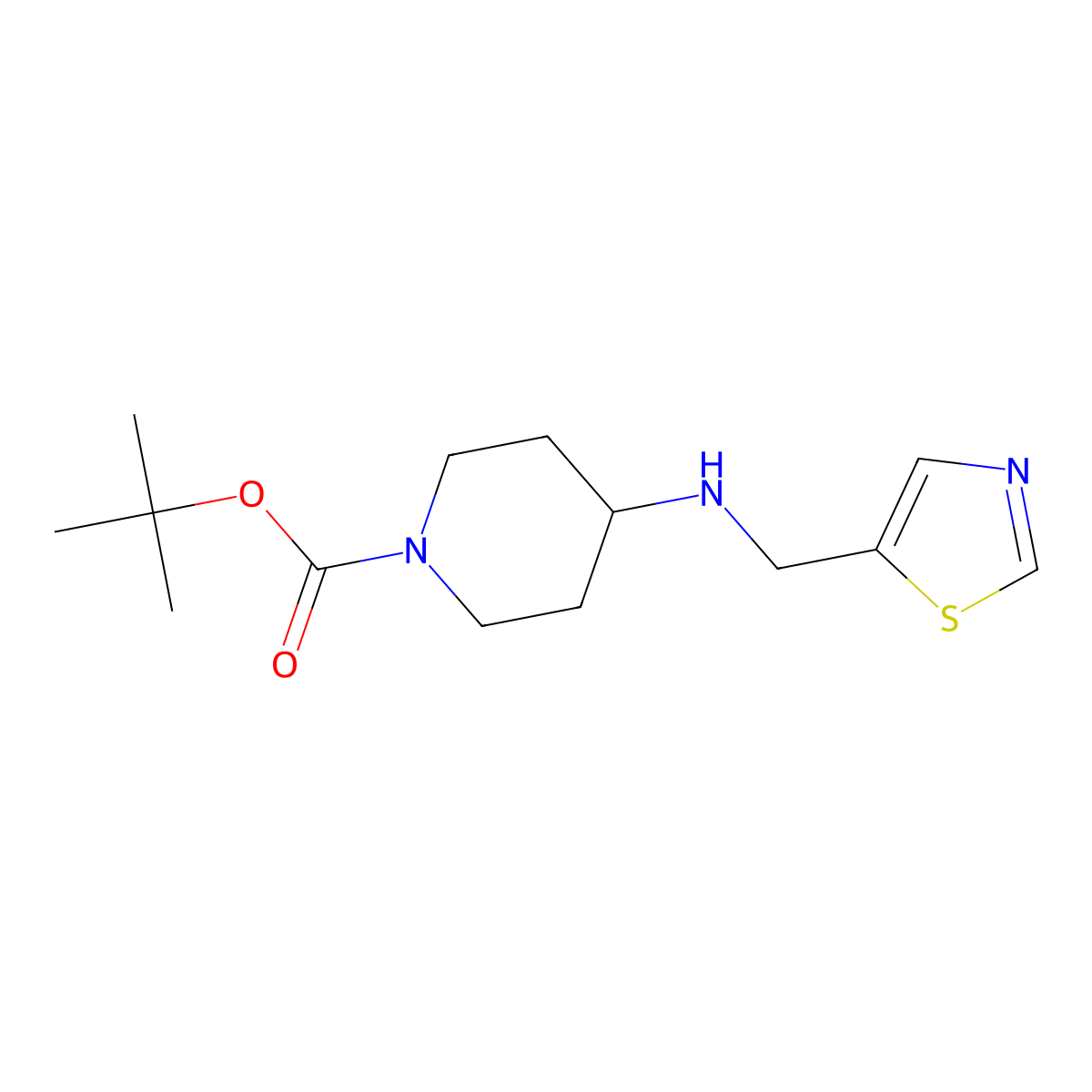 tert-Butyl 4-((thiazol-5-ylmethyl)amino)piperidine-1-carboxylate molecular structure, CAS 1420858-65-6