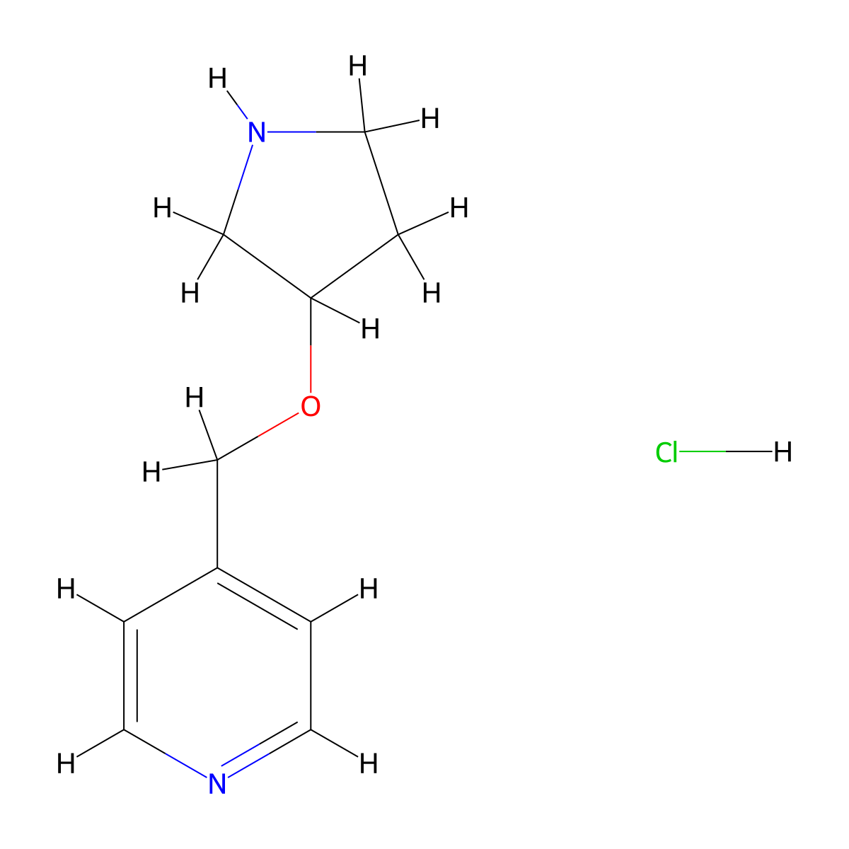 4-[(Pyrrolidin-3-yloxy)methyl]pyridine hydrochloride molecular structure, CAS 1420858-99-6
