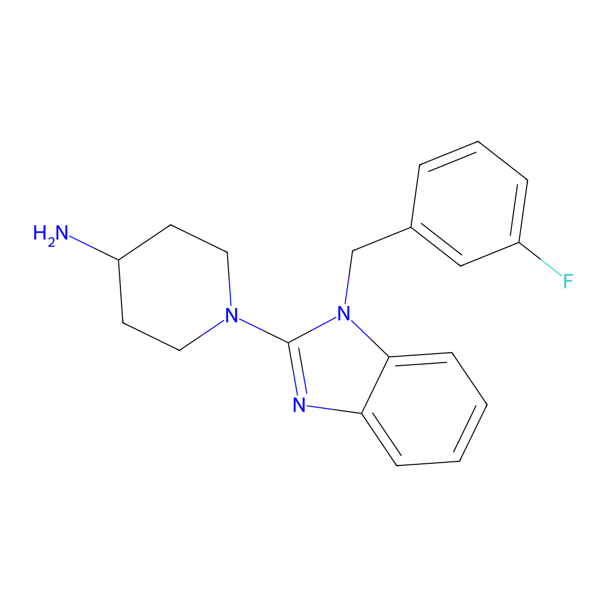 1-(1-(3-fluorobenzyl)-1H-benzo[d]imidazol-2-yl)piperidin-4-amine molecular structure, CAS 1420859-87-5