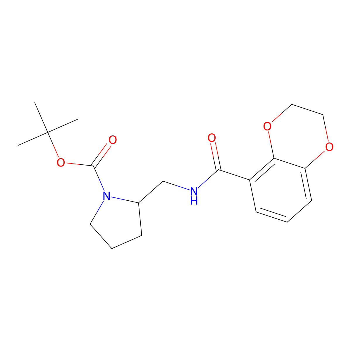tert-Butyl 2-((2,3-dihydrobenzo[b][1,4]dioxine-5-carboxamido)methyl)pyrrolidine-1-carboxylate molecular structure, CAS 1420860-24-7
