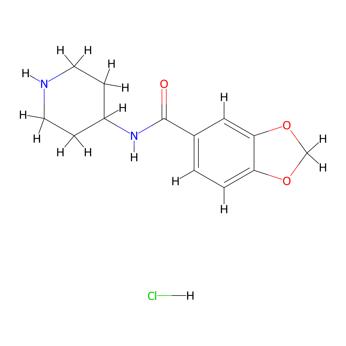 N-(piperidin-4-yl)benzo[d][1,3]dioxole-5-carboxamide hydrochloride molecular structure, CAS 1420861-51-3
