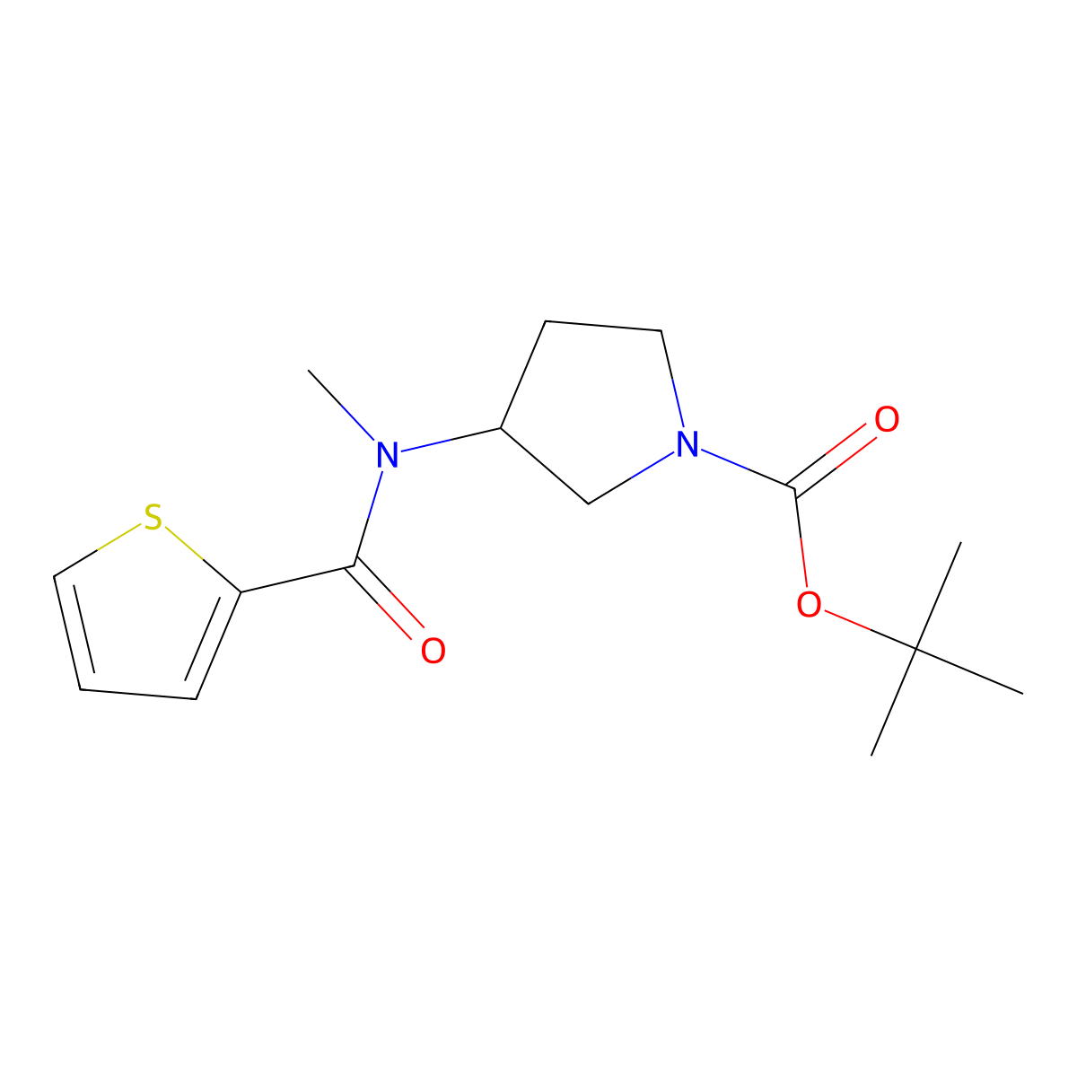 tert-Butyl 3-(N-methylthiophene-2-carboxamido)pyrrolidine-1-carboxylate molecular structure, CAS 1420861-72-8