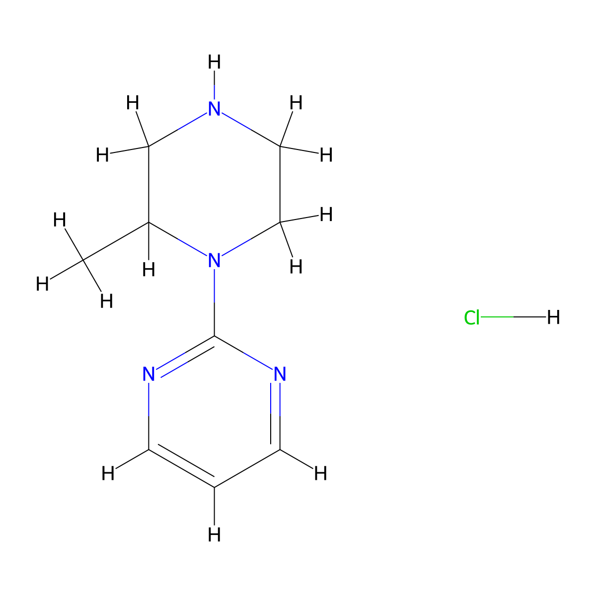 2-(2-Methylpiperazin-1-yl)pyrimidine hydrochloride molecular structure, CAS 1420863-17-7