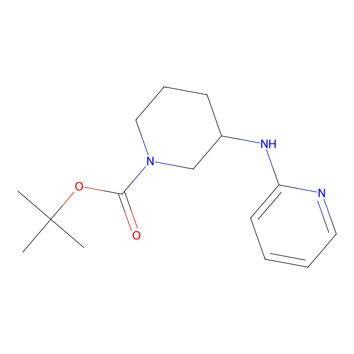 tert-Butyl 3-(pyridin-2-ylamino)piperidine-1-carboxylate molecular structure, CAS 1420863-37-1