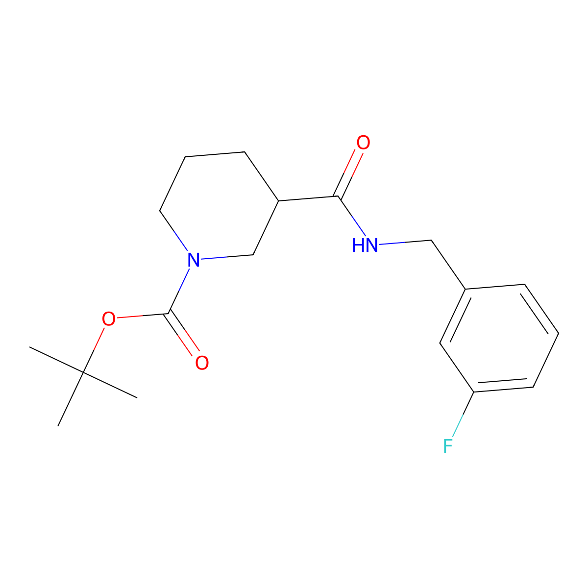 tert-Butyl 3-((3-fluorobenzyl)carbamoyl)piperidine-1-carboxylate molecular structure, CAS 1420863-94-0