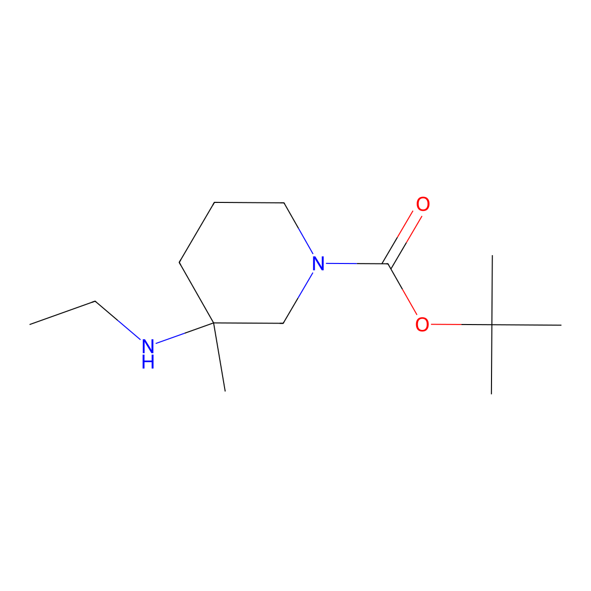 tert-Butyl 3-(ethylamino)-3-methylpiperidine-1-carboxylate molecular structure, CAS 1420864-25-0