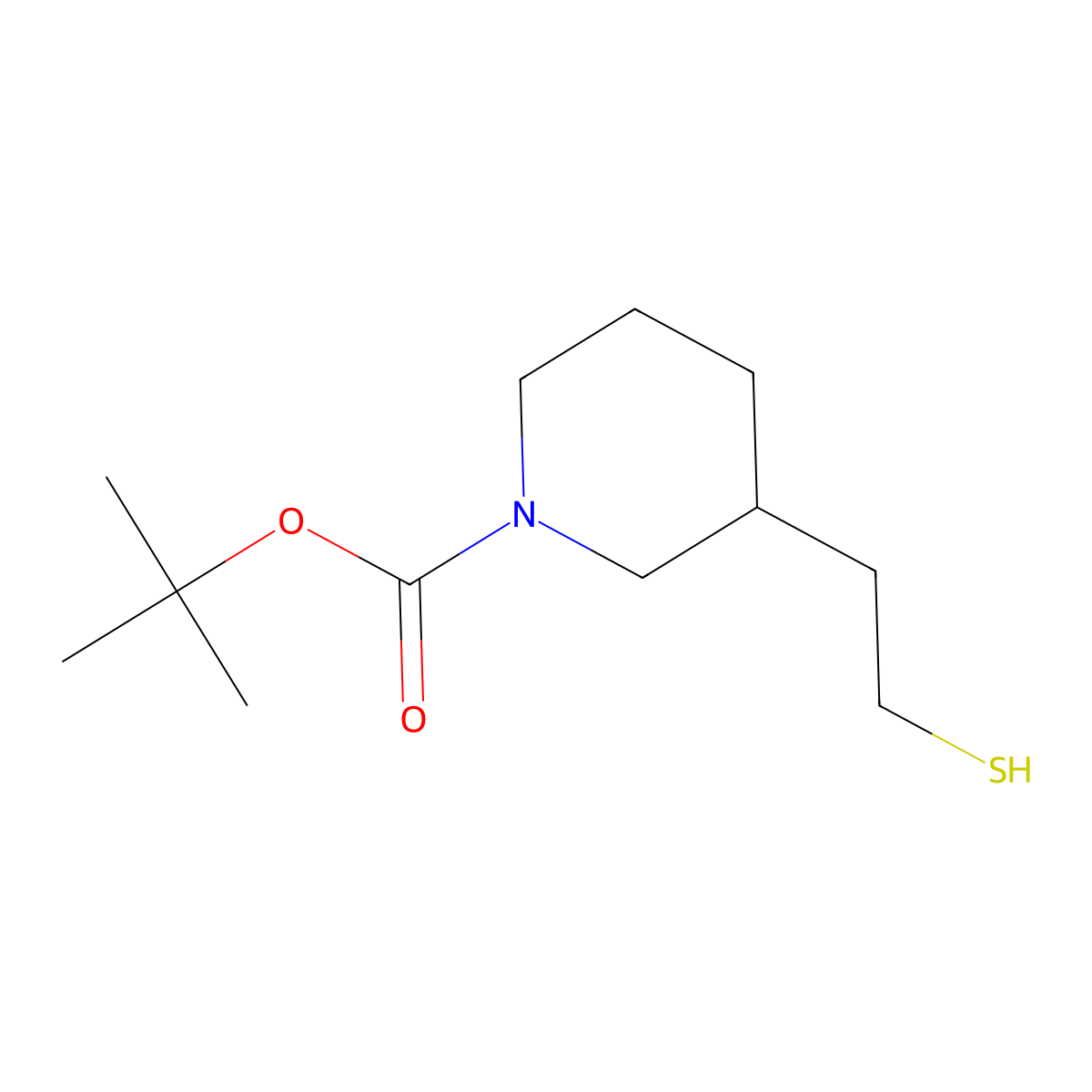 tert-Butyl 3-(2-mercaptoethyl)piperidine-1-carboxylate molecular structure, CAS 1420866-00-7