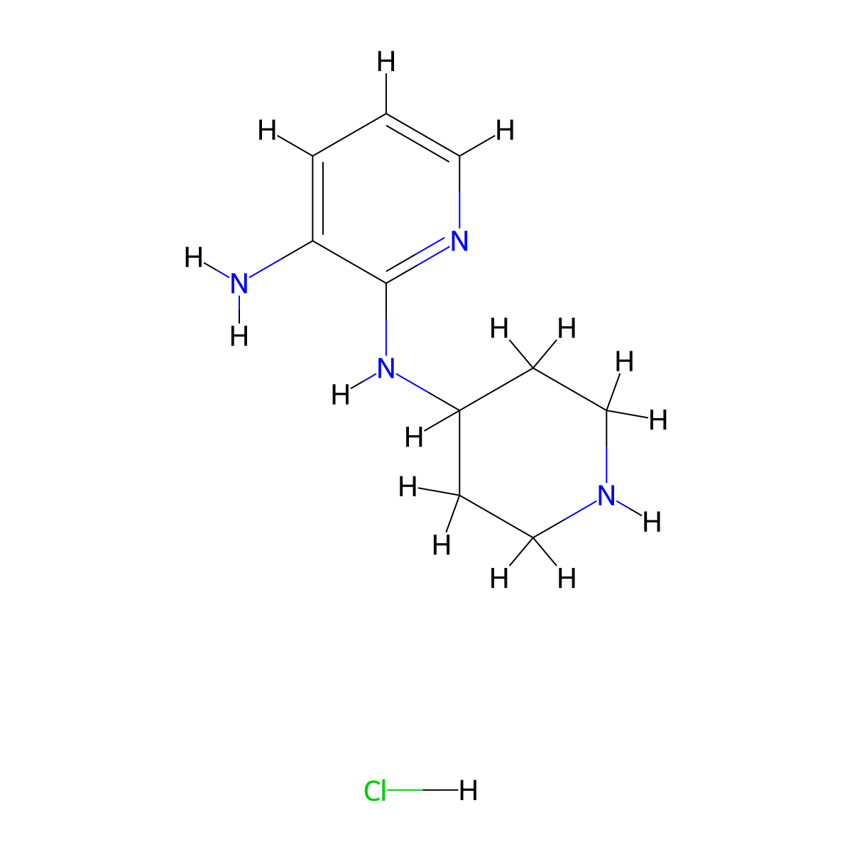 N2-(Piperidin-4-yl)pyridine-2,3-diamine hydrochloride molecular structure, CAS 1420867-82-8