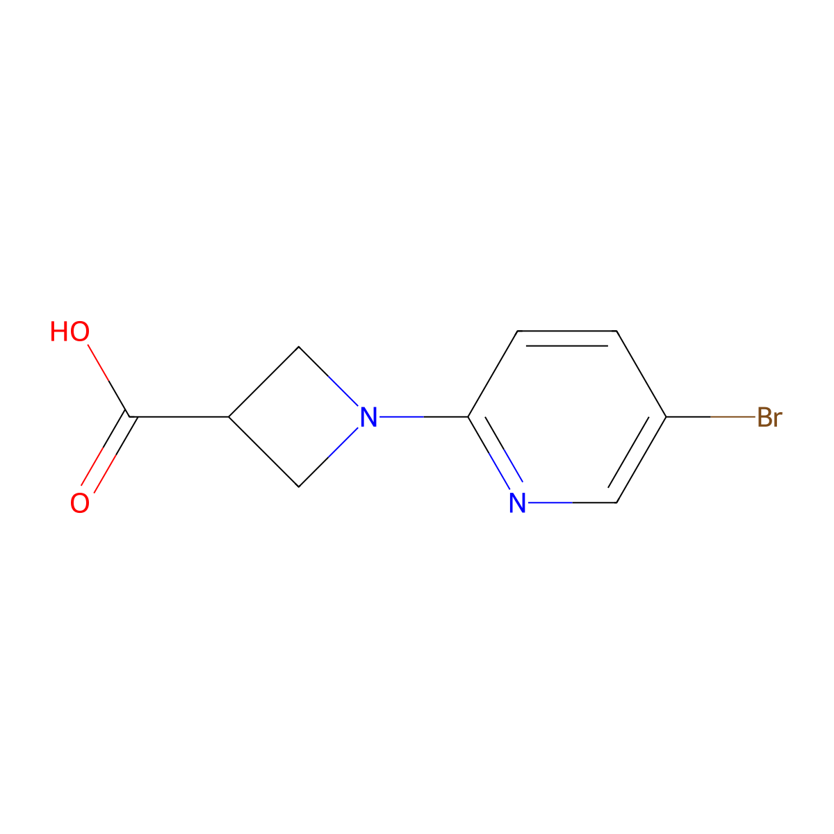 1-(5-Bromopyridin-2-yl)azetidine-3-carboxylic acid molecular structure, CAS 1420867-93-1