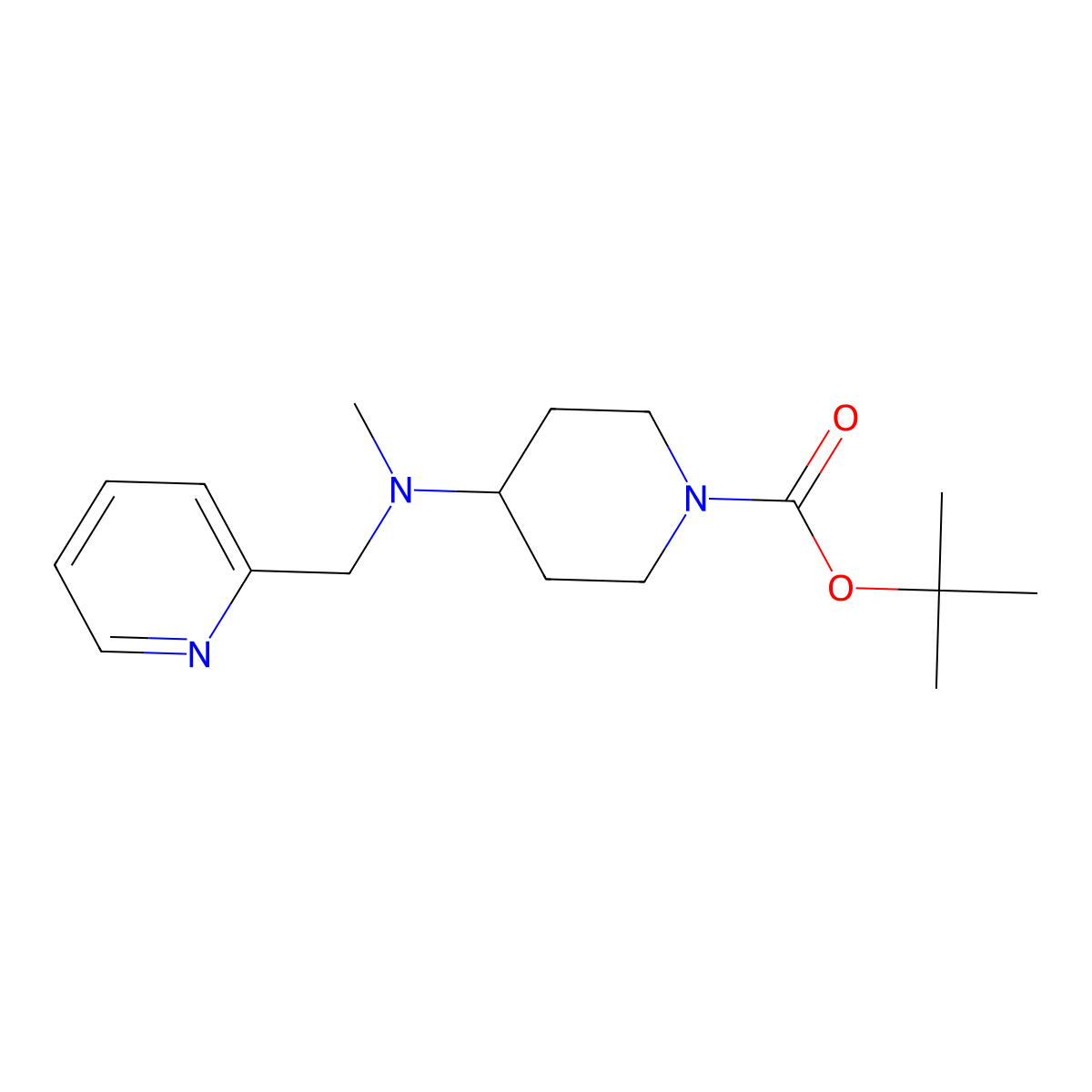 tert-Butyl 4-(methyl(pyridin-2-ylmethyl)amino)piperidine-1-carboxylate molecular structure, CAS 1420868-06-9