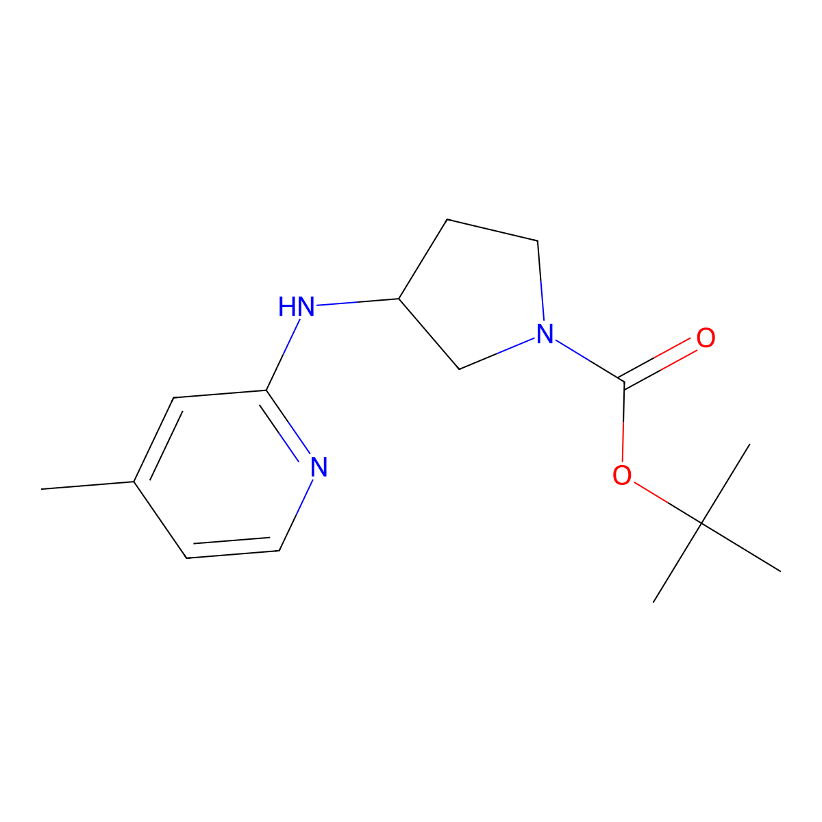tert-Butyl 3-((4-methylpyridin-2-yl)amino)pyrrolidine-1-carboxylate molecular structure, CAS 1420868-24-1