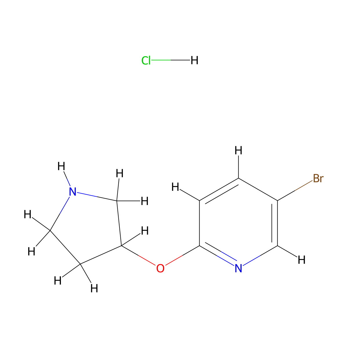 5-Bromo-2-(pyrrolidin-3-yloxy)pyridine hydrochloride molecular structure, CAS 1420868-87-6