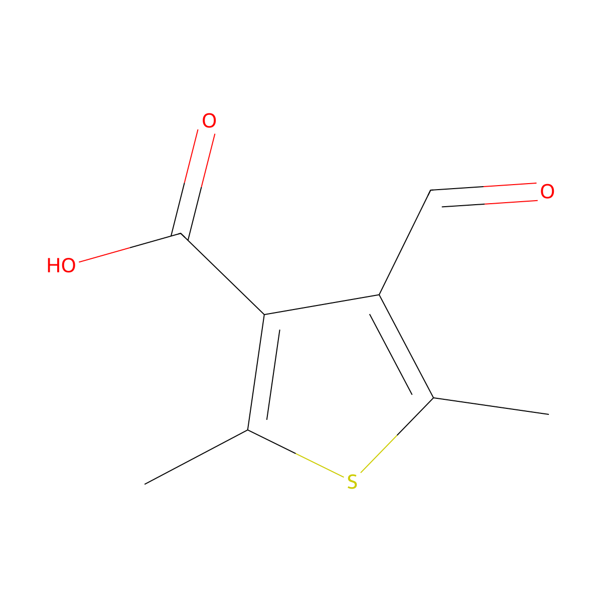 4-Formyl-2,5-dimethylthiophene-3-carboxylic acid molecular structure, CAS 142087-68-1