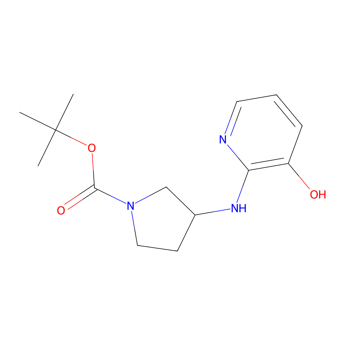tert-Butyl 3-((3-hydroxypyridin-2-yl)amino)pyrrolidine-1-carboxylate molecular structure, CAS 1420870-69-4