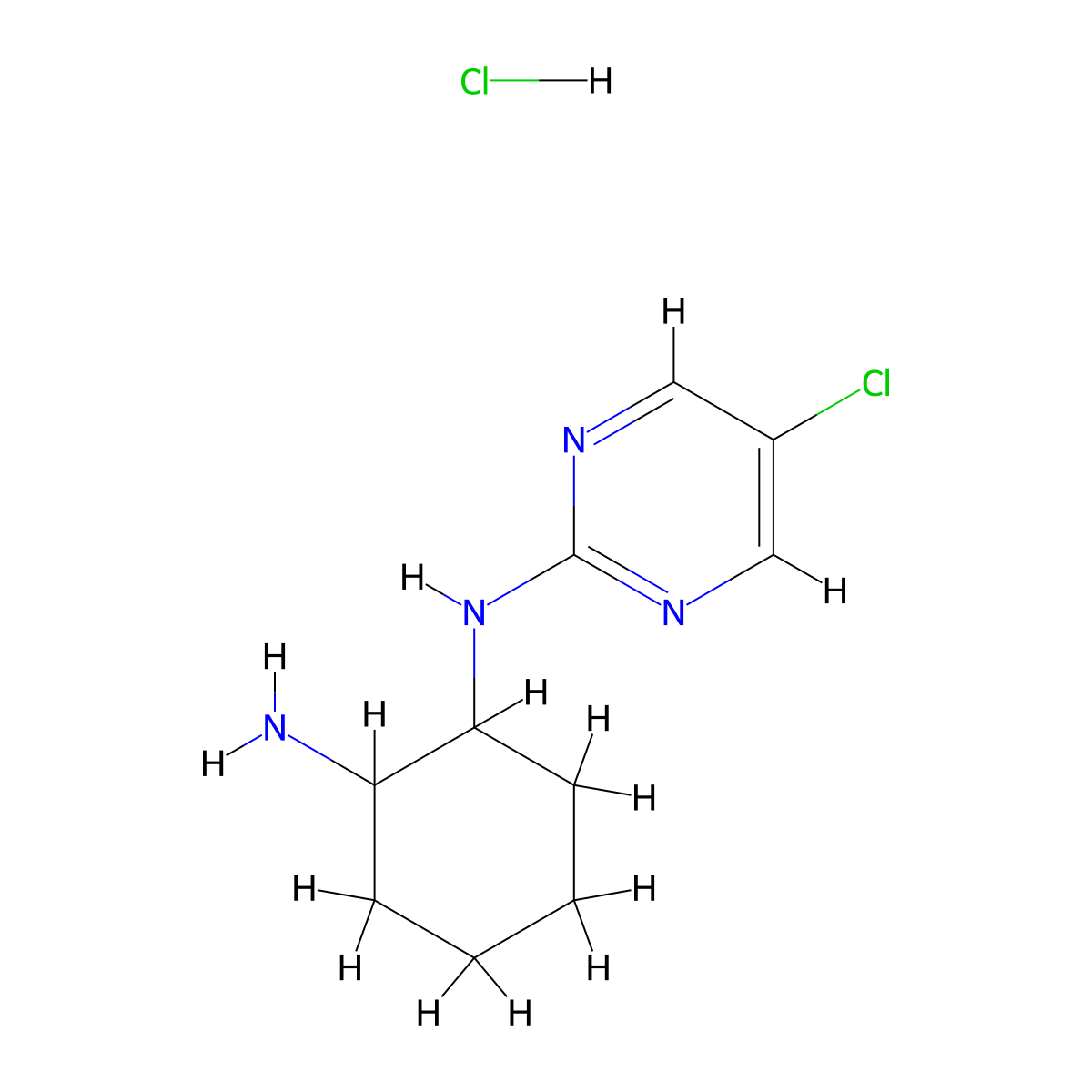 N1-(5-chloropyrimidin-2-yl)cyclohexane-1,2-diamine hydrochloride molecular structure, CAS 1420871-78-8