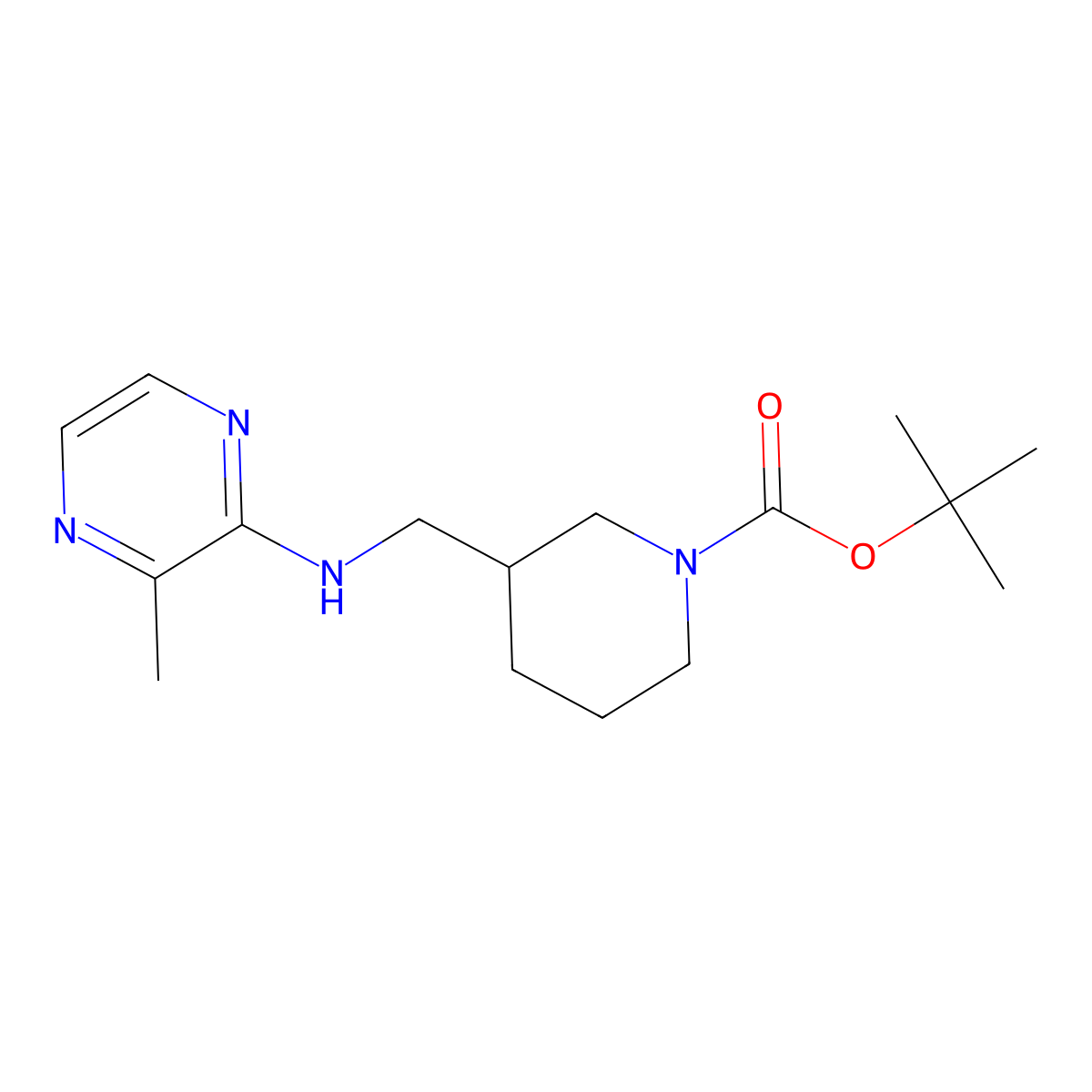 tert-Butyl 3-(((3-methylpyrazin-2-yl)amino)methyl)piperidine-1-carboxylate molecular structure, CAS 1420872-81-6