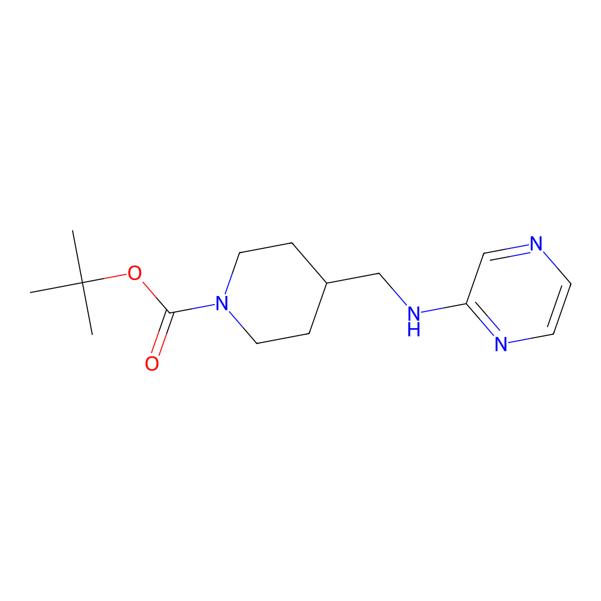 tert-Butyl 4-((pyrazin-2-ylamino)methyl)piperidine-1-carboxylate molecular structure, CAS 1420873-09-1