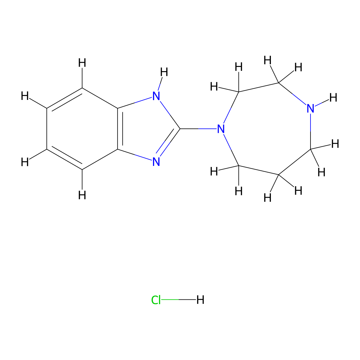 2-(1,4-diazepan-1-yl)-1H-benzo[d]imidazole hydrochloride molecular structure, CAS 1420873-37-5