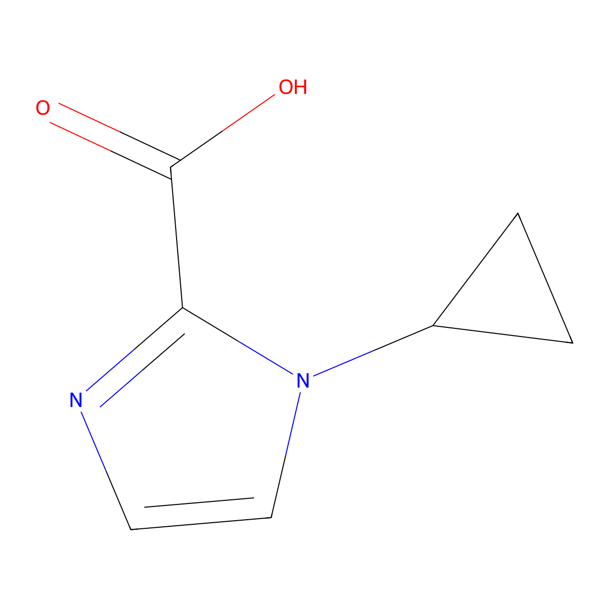 1-cyclopropyl-1H-imidazole-2-carboxylic acid molecular structure, CAS 1420873-71-7