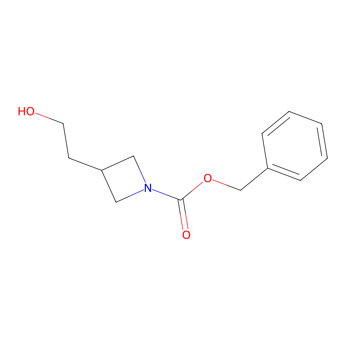 Benzyl 3-(2-hydroxyethyl)azetidine-1-carboxylate molecular structure, CAS 1420874-13-0
