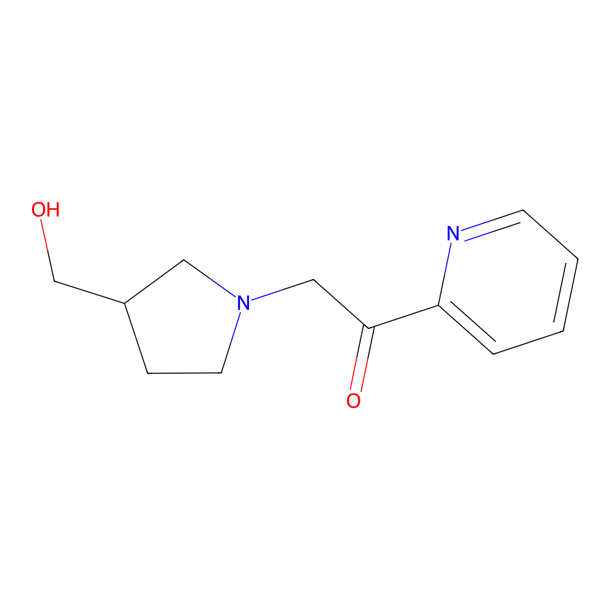 2-(3-(Hydroxymethyl)pyrrolidin-1-yl)-1-(pyridin-2-yl)ethanone molecular structure, CAS 1420874-97-0